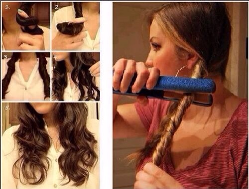 This is as easy as pie!!! All you have to do is take your straighter and twist your hair in 4 different sections then just straighten over them!!! 