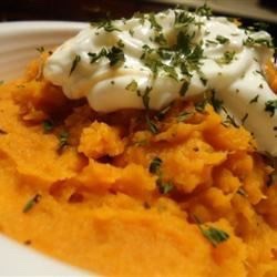 Mashed sweet potatoes