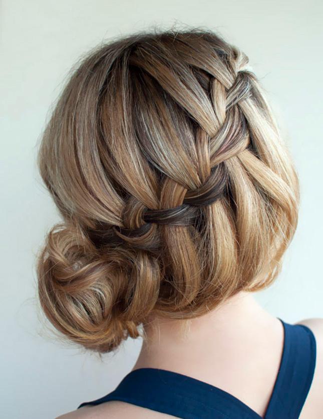 8. Waterfall Braided Bun: We usually would never toss sound advice from TLC by the wayside, but this is one waterfall we’re definitely chasing after! ;) This cascading braid is so posh. (via Oh the Lovely Things) 