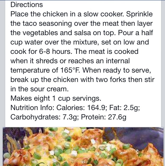 Slow Cooker Salsa Chicken. 