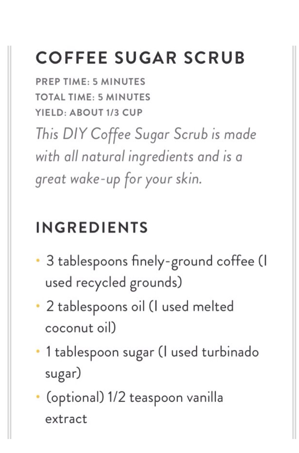 DIY homemade coffee sugar scrub!!!!