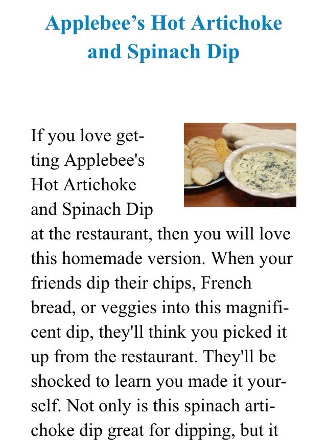 APPLEBEE'S HOT ARTICHOKE AND SPINACH DIP!! 💚🍴💚 YUMMY