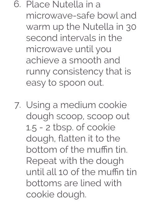 Nutella lava cookie cups 