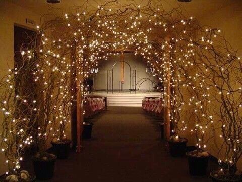 This lighted entryway adds an air of mystery to the whole church.