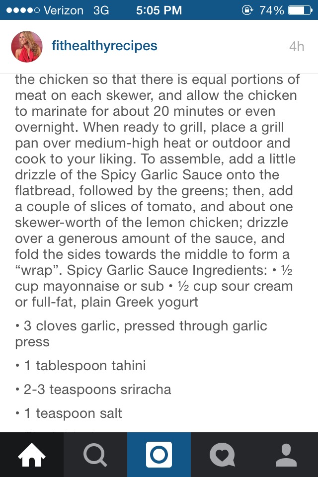 Grilled Lemon Chicken Flat Bread Wraps With Spicy Garlic Sauce 😋