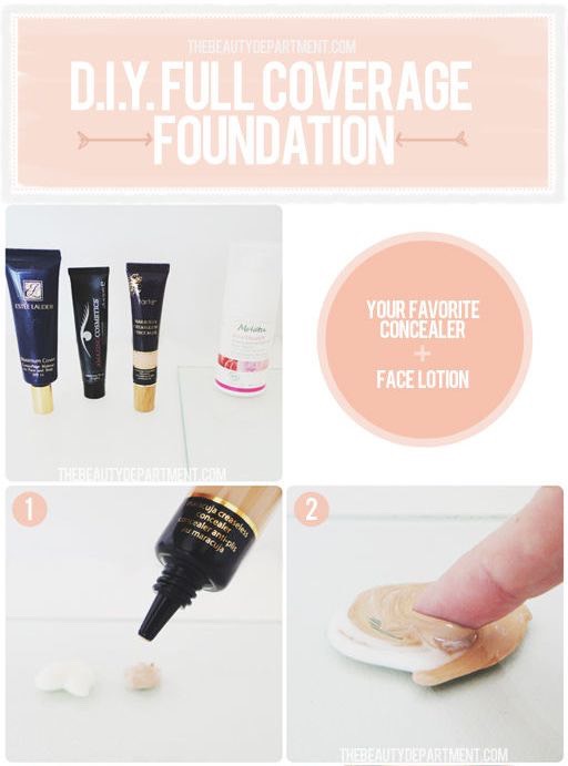 23. DIY Tinted Moisturizer
This works just as well as a B&B cream, hiding imperfections with a really natural look; simply mix your favorite facial moisturizer with a little bit of concealer. This way you can customize it with just the right amount of coverage.