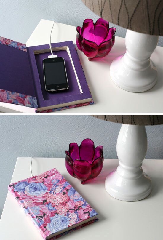Make an adorable, vintage phone charging station by up upcycling an old book! 
