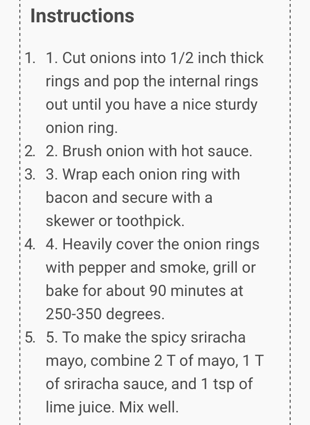 Bacon Wrapped Onion Rings