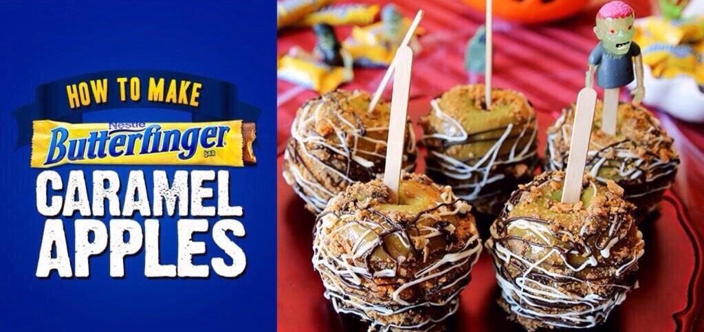 Delicious Butter Finger Caramel Apples