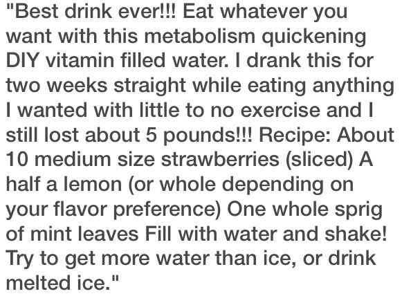 Metabolism Quickening Vitamin Water!