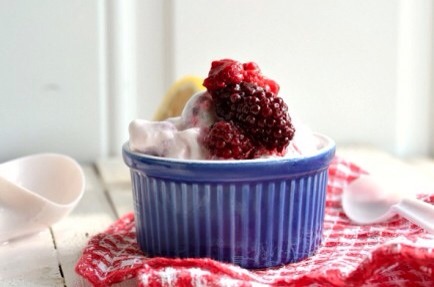 Frozen Berry Low-Fat Ice Cream

Two scoops of low-fat ice cream and a quarter cup of frozen berries is the perfect healthy snack when the cravings hit!