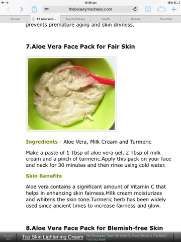 Aloe Vera Mask For Dry,acne Scars And Fair Skin