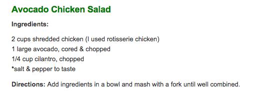 EASY Avocado Chicken Salad *yum!! #tipIt