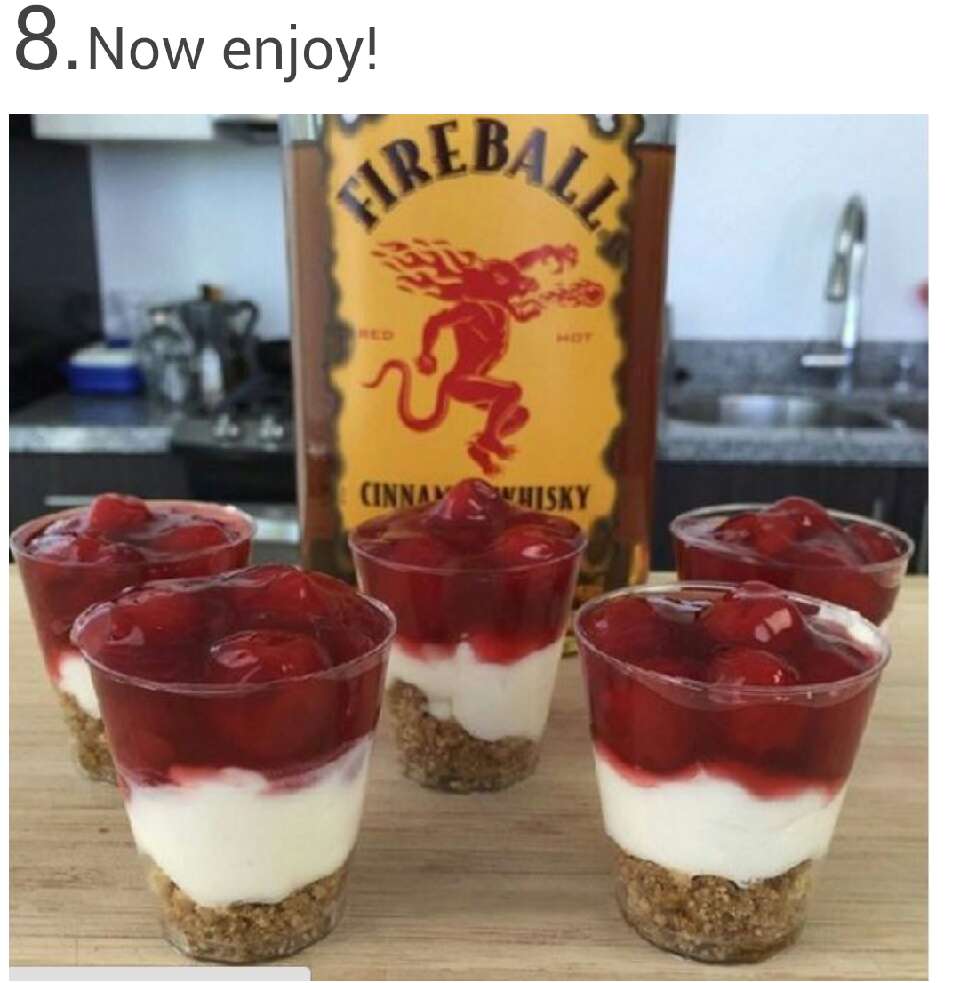 Fireball Whiskey Cherry Cheesecake Shots!!