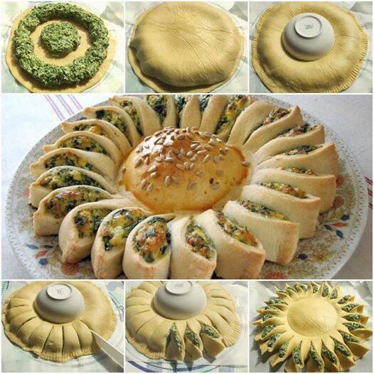 Spinach and ricotta sunflower bread. A great appetiser. 