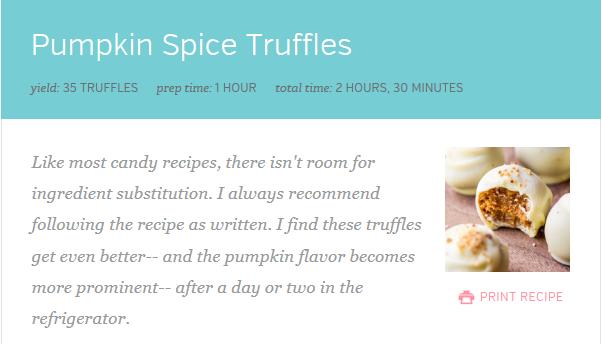 •Pumpkin Spice Truffles- Recipe•