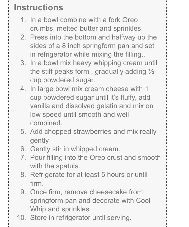 " No-Bake Strawberry Cheesecake"😋👌