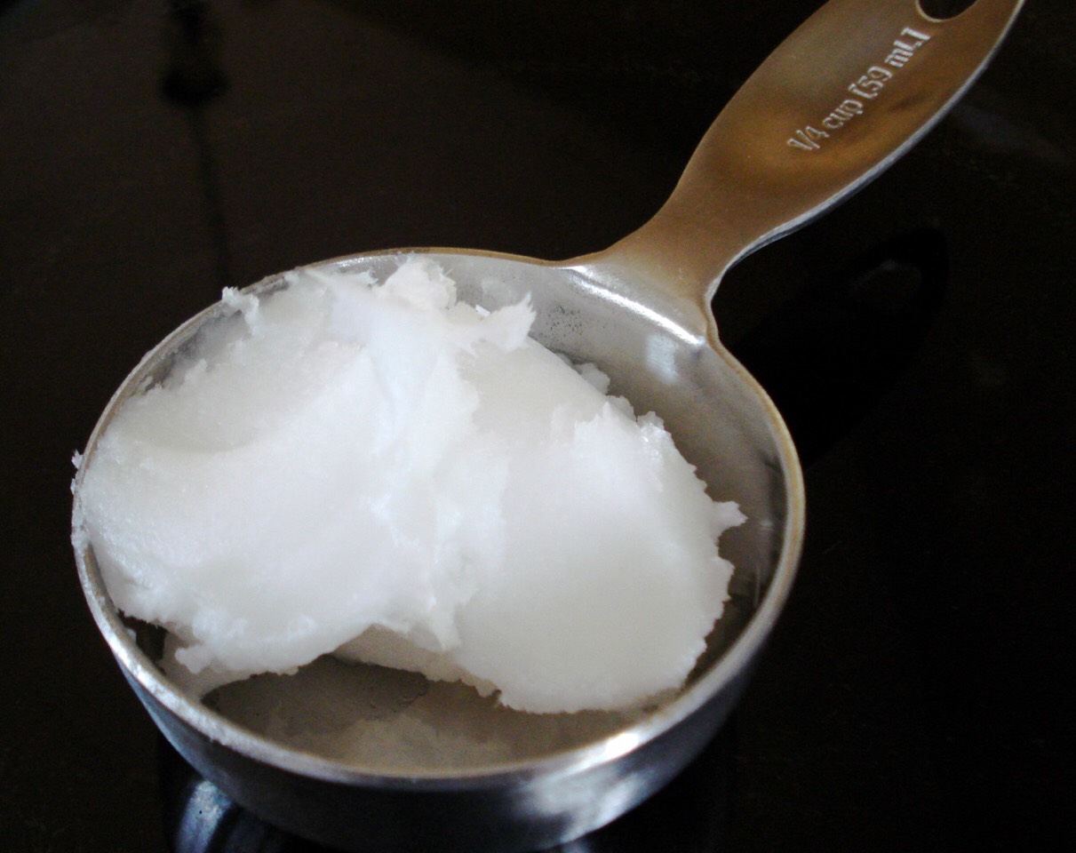 ...and scoop two tablespoons (or one) of coconut oil.