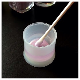 Step 5: Clean up time! I like to pour a bit of acetone in the bottle cap and dip my cotton swab into that. It's much more convenient.
