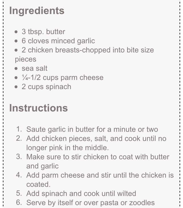 Healthy Garlic Parmesan Chicken With Spinach!
