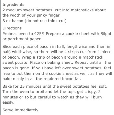 Bacon Wrapped Sweet Potato Fries