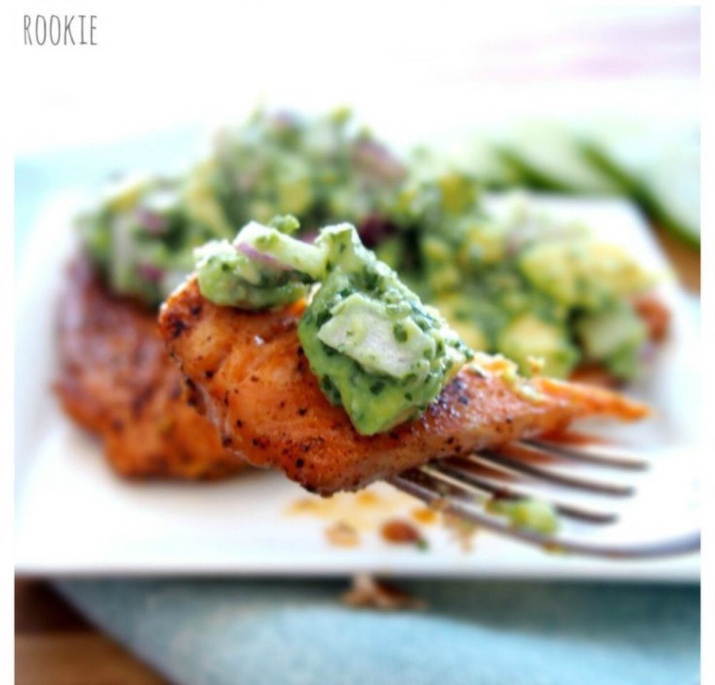 Grilled Salmon With Avocado Salsa