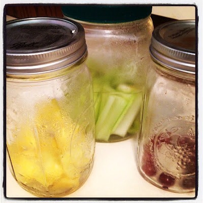 Mason jars are your friend.
They provide a healthier and longer-lasting alternative to plastic tupperware, which deteriorates and stains easily. Produce will keep a few days longer if stored in a jar.