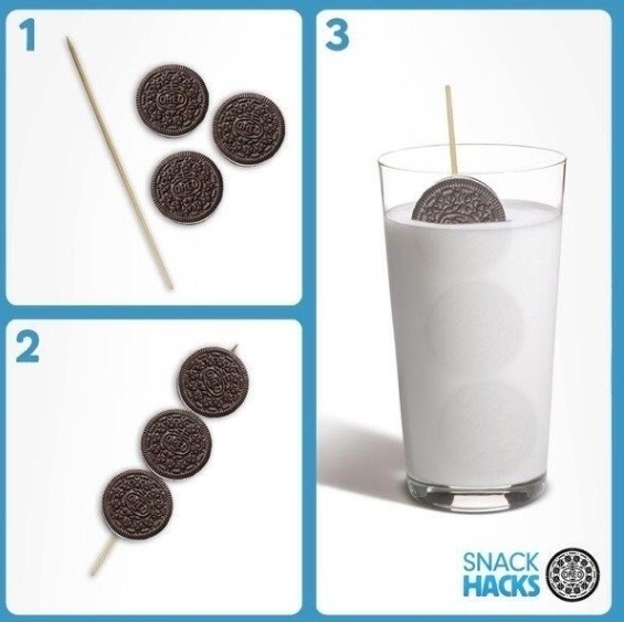Put Oreos on a stick for easy dunking!