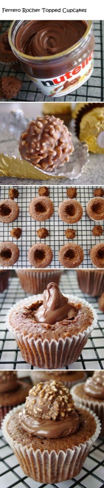 Ferrero rocher topped cupcakes!
