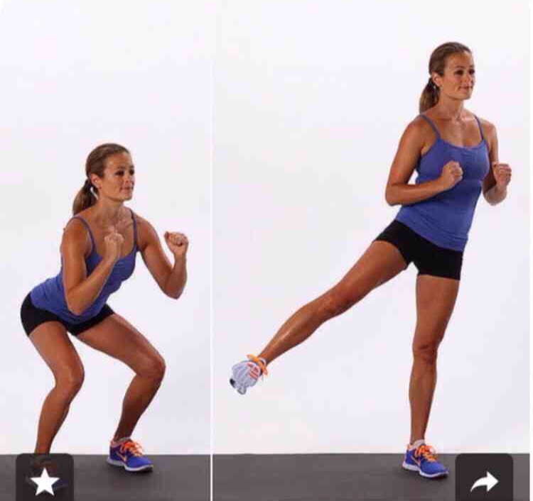 20 squat kicks