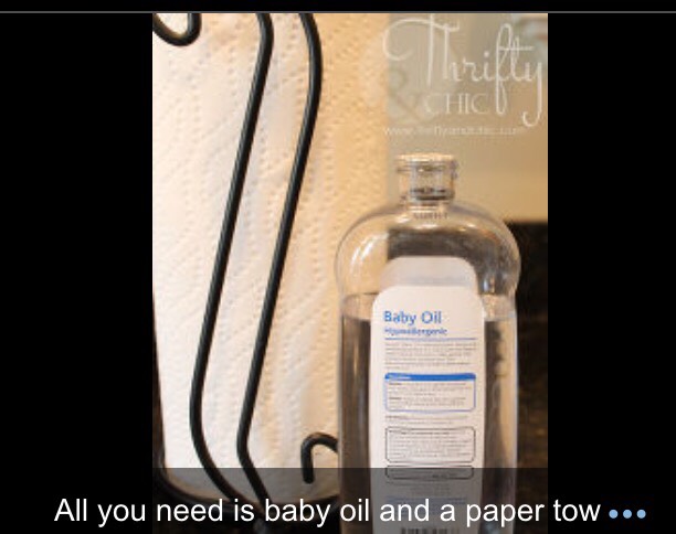 All you need baby oil and paper towel.