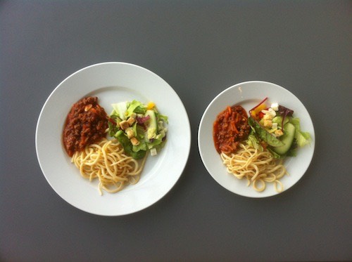 Hack #5: Smaller plate, smaller waist
It's been proven that eating on a smaller plate decreases portion size and tricks your brain into eating less!