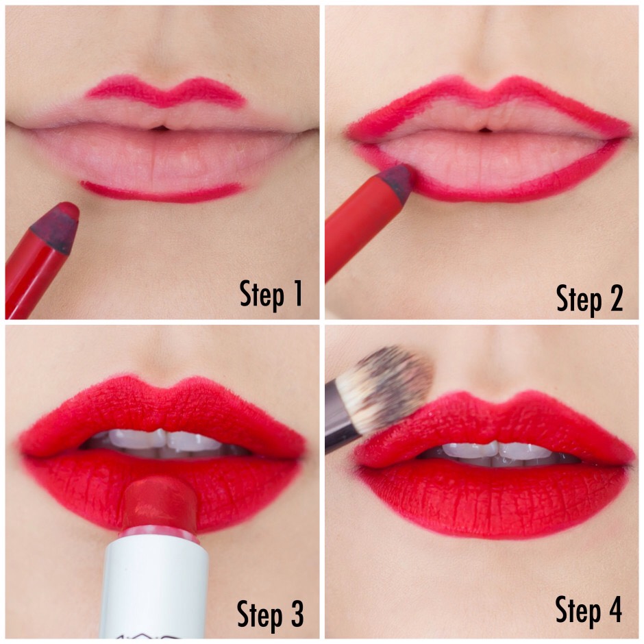 💋💋Sexy Red Lips Makeup Step By Step💋💋