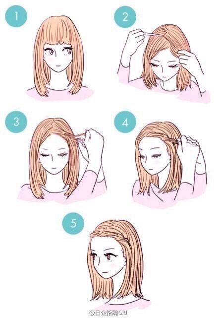 Six Steps Or Less //Hair Style Steps Drawings// 