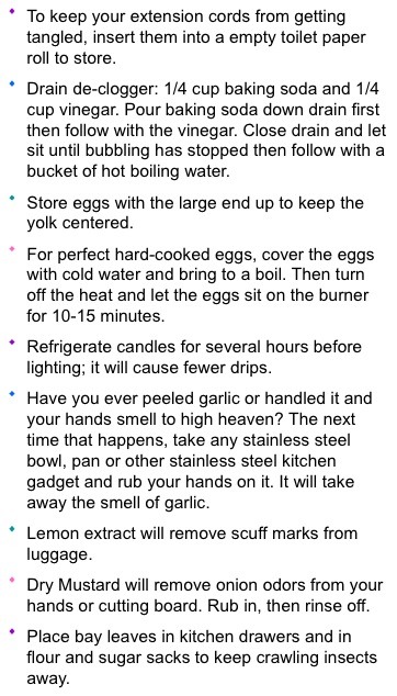 House Hold Tips (general) 