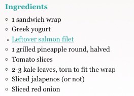 Healthy Lunch Idea: Spicy Salmon & Grilled Pineapple Wrap 