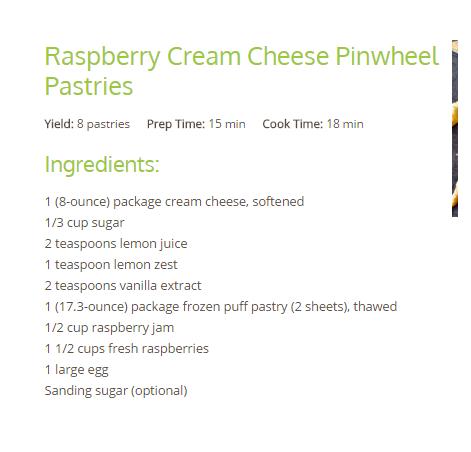 Raspberry Cream Cheese Pinwheel Pastries♥♥So Tempting♥♥