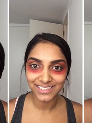Using red lipstick under your eyes before concelear minimizes the darkness. Theres a video tutorial on the next page👉🏼👉🏼