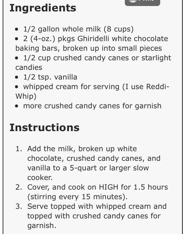 ☕🍭Slow Cooker Candy Cane Hot White Chocolate Milk ☕️🍭