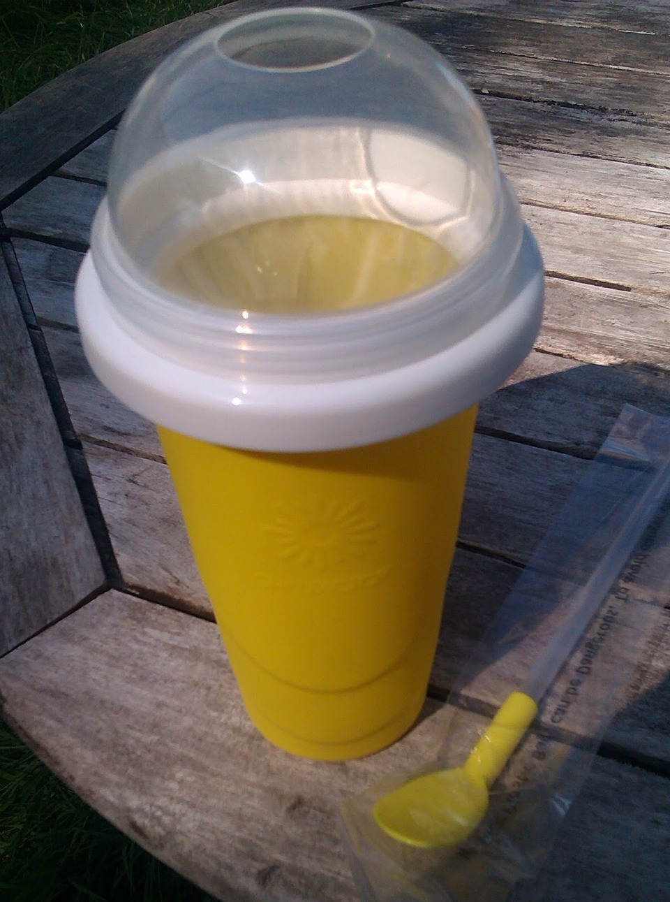You are just about done! PUT IT IN A STURDY CUP! Get a spoon or straw or a slushy cup! with or without a lid! WINE GLASS COFFEE TRAVEL MUG ANYTHING! And...