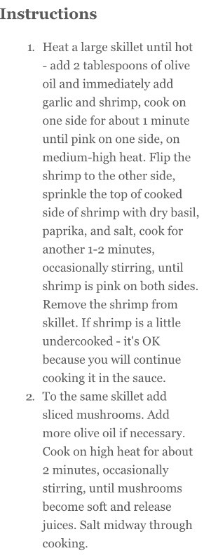 Creamy Shrimp And Mushroom Pasta! 
