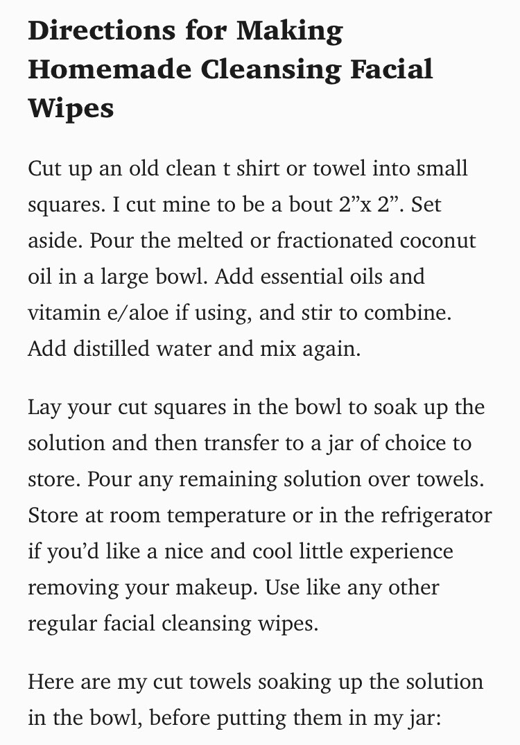 DIY Facial Cleansing Wipes.