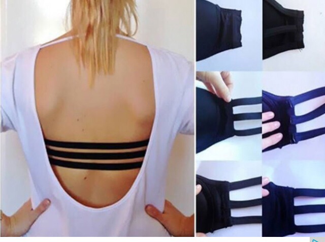 THE LOW BACK HACK
Do you have a cute shirt with a low back that you can never wear a bra with since the strap will always show? This simple trick makes your straps look like part of the outfit!