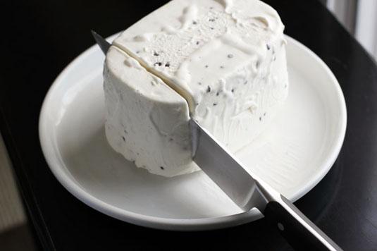2. Serve ice cream with a knife, not a scoop.