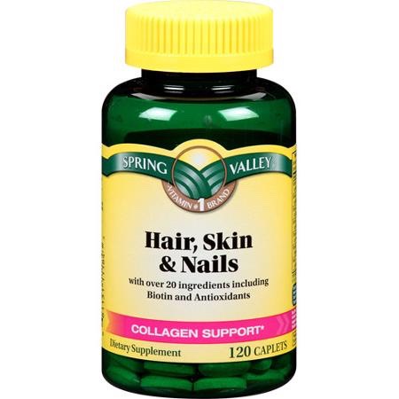 Vitamins! These are the Hair and Nails collagen vitamins. They promote keratin growth (so hair and nails) and will plump up those brows. 