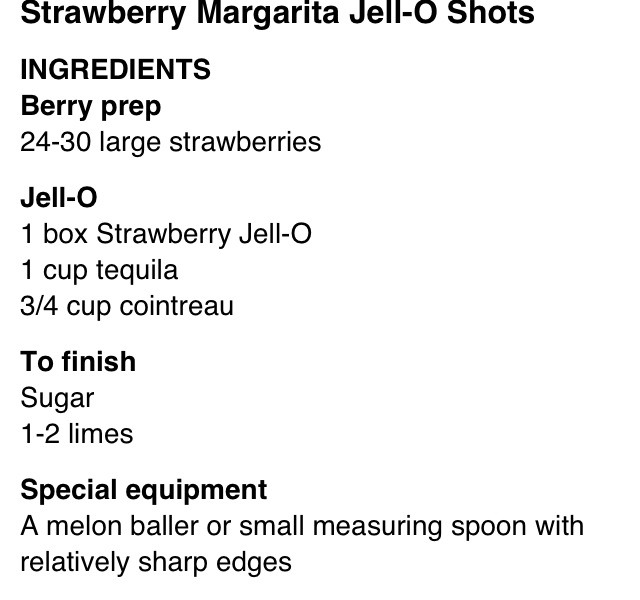 Strawberry Margarita Jello Shots! 