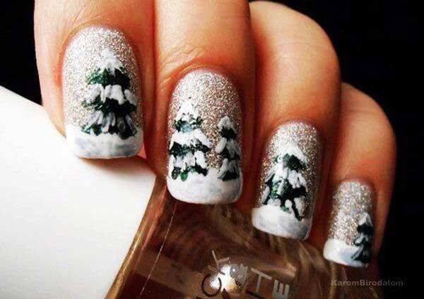 Christmas Tree Nails Idea 