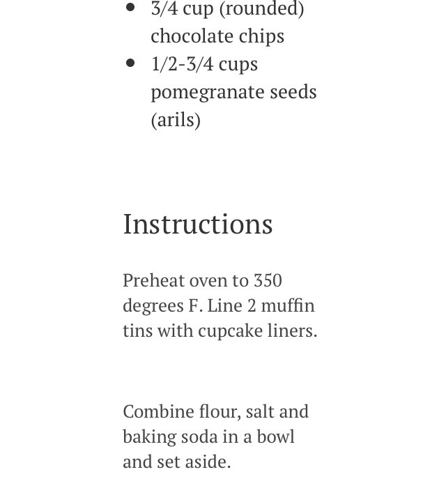 Healthy Chocolate Pomegranate Muffins 