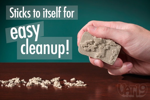 The ultra cool brookestone sand is mess free and you can build sand castles anywhere but this time without the mess! For only £20 at vat19 and even cheaper on amazon