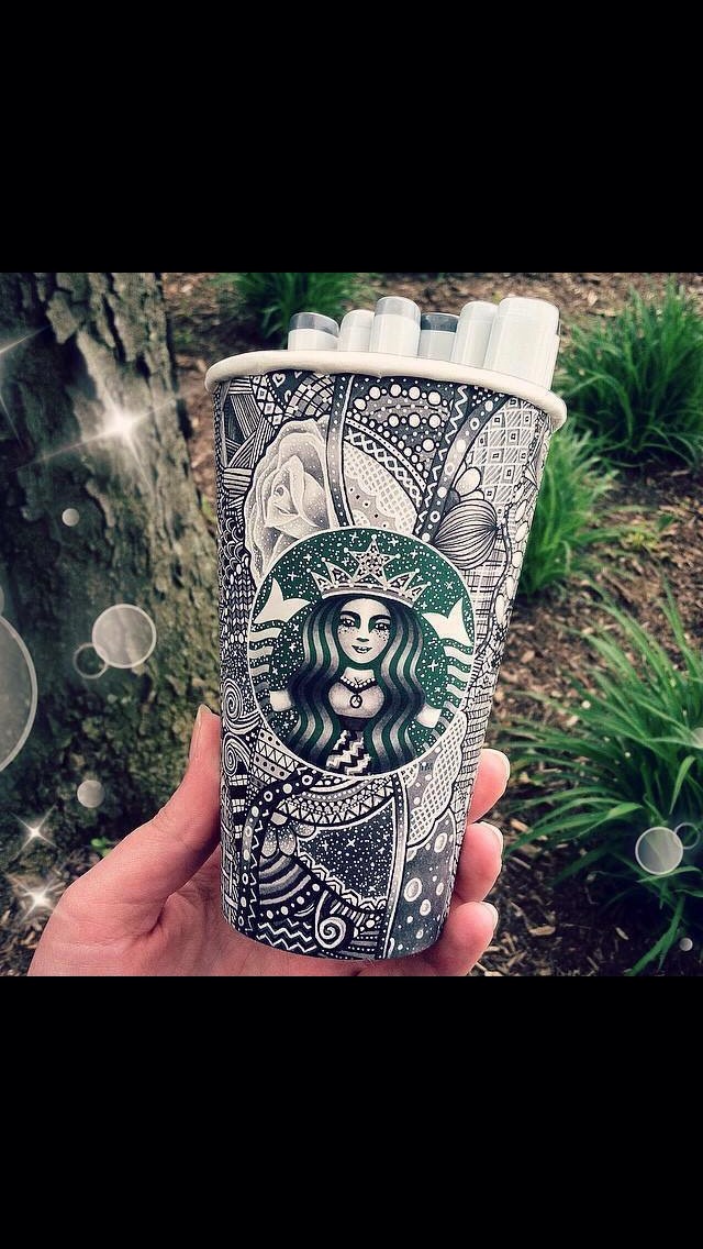 💕Creative Starbucks Cups Art💞